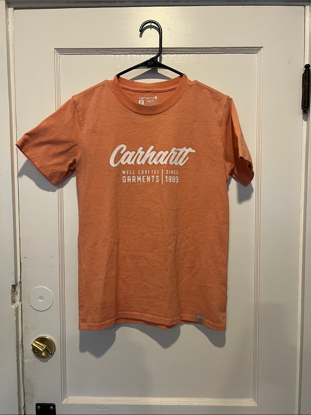 Carhartt Orange Short Sleeve Script Logo Tee
